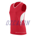 Full Sublimation Custom Design Red Jersey with White Stripes Volleyball Shirt